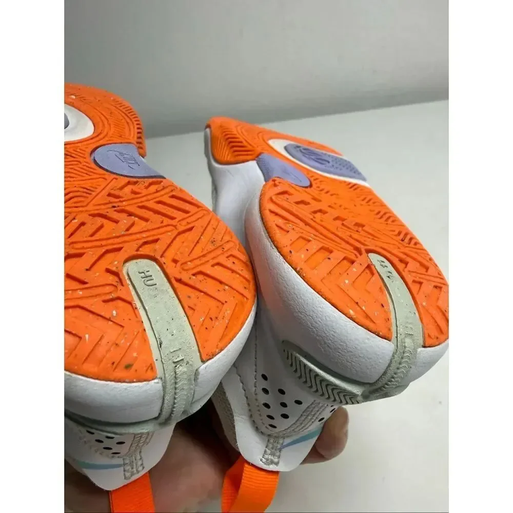Nike Team Hustle D 11 Toddler Basketball Shoes White Orange Hook & Loop Size 11C